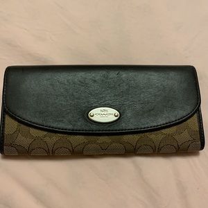 Authentic Coach long wallet soft canvas.